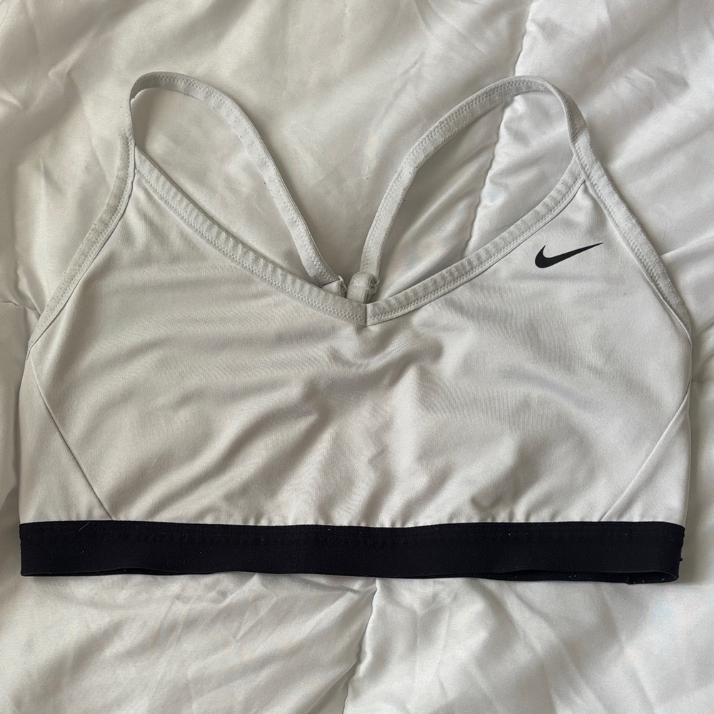 Nike Women's White and Black Sports Bra